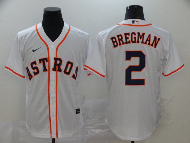 Men Houston Astros #2 Bregman White Nike Game MLB Jerseys